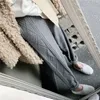 스트리트웨어 가을 두꺼운 팬츠 여성 바지 2020 가을 겨울 높이 허리 느슨한 드로우 스트링 탄성 허리 트위스트 드래시 울 바지 LJ201029