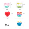 Spremere Fidget Balls Heart Balls Tie Dye Push Bubble Toys Stress Ball Ball di San Valentino Regali Mano Grip Polso Rafforzio Adulto Bambini per bambini