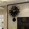 Meisd Vintage Black Clock Pendulum Classic Designer Qualité Acrylique Home Decor Wall Art Quartz Montre Chambre Horloge Livraison Gratuite 201125