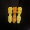 Newest Portable Smoking Pipes Tobacco Hookah 4.5 inch Cartoon Smoking Pipes Thick Glass Amber Glass Pipes Smoking Accessories XB01