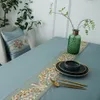 Luksusowy klasyczny haftowany stołowy biegacz wodoodporny symulacja jedwabny obrus geometryczny prostokątny stolik do kawy tablecloth 201120