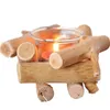 Pastoral Retro Original De Madeira Driftwood Castiçangos De Vidro Decoração Criativa Romântico Europeu-Estilo Simples Casa Decoração Soft Soft Photo Adolescentes Candle Stroleres