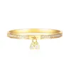 Bracelet GH1003 manchette en acier inoxydable zircone cubique avec étiquette de verrouillage de coquille Bracelet à breloques pour femmes bijoux de dame