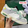 Off-White Nike Dunk Low The 50 최고 품질의 스포츠 운동화 로트 No.1-50 트리플 블랙 연기 회색 가벼운 뼈 망 여성 야외 트레이너 운동화