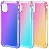 50 шт. DHL Gradient Colours Anti-Shock Airbag Clear Case Case для 12 Mini 11 Pro Max XS 8 7plus 6s