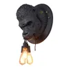 Nordic Wall Lamps Sconces Bedroom Bedside Zoo Decoration Lamp Creative Postmodern Big Monkey Bulb Lamp Orangutan Bite Line