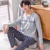 Bzel Nieuwe katoenen pyjama's Mannen Pijama Hombre Masculino Lange mouwen Casual Mens Nachtkleding Pijamas Pyjama Sets voor Male Sleep Lounge LJ201112