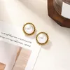 Stud 2022 Vintage Big Round Oval Square Symulowane Pearl Kolczyki Dla Kobiet Moda Akcesoria Do Ear Temperament Party Brincos