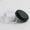 Voyage Mini 10G Clear Square Bouteilles de pot de crème en plastique 10cc Conteneur d'affichage Emballage cosmétique avec couvercles transparents 100pcsbonne qualité