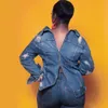 Kadın Ceketler Bayan Moda Uzun Kollu Denim Kadın İlkbahar Sonbahar Fermuar Vintage Seksi Jean Kısa Giyim Tops