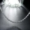 Collier en argent Sterling 925 pour femmes et hommes, chaîne en corde ed de 4mm, 16, 18, 20, 22, 24 pouces, à la mode, breloque de mariage, bijoux 205i