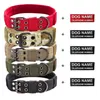 Colar de cachorro personalizado com nome de cão militar ajustável nylon k9 tático colar de cachorro com anel d-anel para cães médios grandes 20125