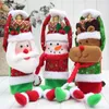 Dekoracje świąteczne torby na prezenty okładka butelek wina z uchwytem Świętego Mikołaja Snowman Reindeer Gifts Holders Xmas Dinner Party Table Dekoracje