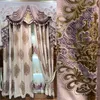 Europejskie włoskie flaneli fioletowe zasłony do sypialni jednolity kolor velvet valance kurtyny tkaniny okno salon wyczyścić1