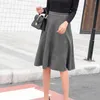 Tigena Suede Midi Skirt Women Fashion 2019 Autumn Winter Korean Knee Lenght