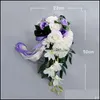 Fleurs décoratives couronnes fournitures de fête de fête maison jardin cascade mariage mariée Bouquet demoiselle d'honneur main liée fleur décor vacances Eu