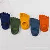 Cinq doigts gants 5 paires hommes et femmes chaussettes de doigt de coton