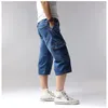 Grande taille 42 44 Denim Jeans Hommes Shorts Multipoches Cargo Casual Solide Lâche Shorts Été Longueur Au Genou Shorts Hommes 1127 T200512