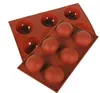 Moldes redondos de silicona grandes de 6 cavidades para hornear chocolate cubo de hielo moldes antiadherentes bandeja de bandeja de mouse de mapas