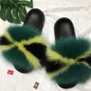 Zima Pluszowa Damska Pluszowa Furry Home Buty Ciepłe Fox Kapcie Kobiety Futro Slajdy Klapki Female Fluffy Sandals 45 Y201026