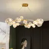 Living room chandelier Nordic bedroom glass lamp modern minimalist magic bean personality creative net red restaurant lamps LED