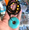 48x48mm Turquoise Gem Jasper Donut Necklace Pendant 26quot34155871999128