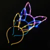 Led Rave Toy Creative cartoon LED glowing cat ears headband Festival party Women Girls flashing head band Sticks Halloween Xmas Gift