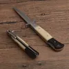 1 Stücke Neue Taktische Faltende Messer D2 Satin Klinge Kuhknochengriff Outdoor Camping Wandern EDC Taschenmesser Mit Nylontasche