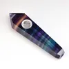 Cool arc-en-ciel Portable cristal naturel pierre gemme sec herbe tabac fumer Tube Handpipe à la main luxueux Design innovant offre spéciale