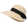 هدايا النساء حماية الأشعة فوق البنفسجية شاطئ قابلة للطي في الهواء الطلق قبعة شمس أنيقة الصيف كبير عطلات العطلة قش قش قش Sunproof1