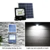 مصابيح طاقة شمسية أضواء الفيضانات تعمل بالطاقة في الهواء الطلق، التحكم عن بعد ضوء الشمسية IP67 للماء، الغسق إلى الفجر الأمن مصباح الكاشف لتركيب الفناء، بار
