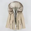 OFTBUY Parka impermeabile rimovibile Cappotto in vera pelliccia Giacca invernale da donna Collo in pelliccia di volpe naturale Cappuccio Fodera calda spessa Capispalla