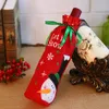 6st Lot Santa Claus Snowman Wine Bottle Cover Bag Jul Dinner Party Decoration Diy Table Decor Navidad Year Supplies 201027