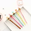 30 pcs / Lot Bonbons couleur gel stylo Doux beignet noeud papillon 0.5mm stylo à bille Bleu couleur stylos Kawaii cadeaux École Canetas escolar FB438 Y200709