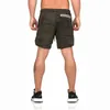 Mens 2 In 1 Running Shorts Security Pockets Leisure Shorts Quick Drying Sport Shorts Built -In Pockets Hips Hiden Zipper Pockets