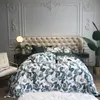 ブルームの花の葉吹雪カバーセット600TCエジプトの綿の寝具セットクイーンキングサイズのキルトカバーベッドシートセットピローケースT200706