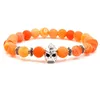 Bracelet en pierre d'agate Bracelets de perles d'agates vertes grises Bracelet de chakra de yoga d'armure