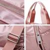 Women Waterproof Gym Sports Bag with Yoga Mat Holder Pink Weekend Travel Duffle Bag for Women Sport Fitness Shoulder Handbag Q0115