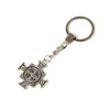 15pcs Keychain Saint Benedict Cross Medal Charms Pendants Key Ring Travel Protection DIY Accessories A-517f