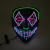Halloween Holiday Party LED Glow Mask 3 режима EL Wire Love Up Purege Costume Costume T200907