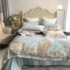 Lusso 1000TC cotone egiziano 4 7 pezzi set biancheria da letto Queen King Size Gold squisito ricamo copripiumino lenzuolo federe T2008307P