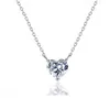 Nueva llegada solitario joyería de lujo brillante 925 plata esterlina gran corazón forma diamante colgante mujeres boda clavícula collar regalo