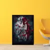 キャンバス印刷壁アートペインティングアート画像ゴシック様式の赤い髪の女性リビングルームのためのスカルスケルトンホーム装飾5485817