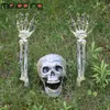 1 Conjunto de esqueleto Halloween Prop plástico realista de ossos humanos estatueta de crânio para casa de horror halloween decoração 201203