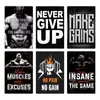 Funny Gym Place Wall Poster Shop Wall Tin Sign Plaque Never Give Up Metal Work Out Wall Decor for Man Cave Gym Tin Sign Decorative Plate Size 30X20cm