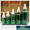 Garrafa de óleo de essência de vidro verde por atacado, garrafa conta-gotas vazia, cuidados com a pele de beleza para mulheres, garrafa de embalagem especial SAP, cosméticos