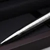 Metal Famous Silver Checkered Ballpoint Pen Without Red Wood Box Writing Supplier Business Office School7089766