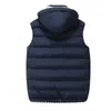 Nuovi uomini casual gilet invernale caldo giacca senza maniche da uomo con cappuccio gilet moda soprabito autunno gilet cappello staccabile M-5XL 201116