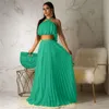 Echoine Summer Chiffon Two Piece Long Dress Women Elegant 2 Piece Set Crop Top and Skirt Set Sexy Sleeveless Beach Party Outfit X0923