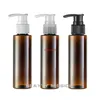 48 PCS 100ML Spiral Lotion Pump Brown Bottle, Plastic Cosmetic Container, Empty Shampoo Sub-bottling, Sample Essence Oil Bottlefor shipping